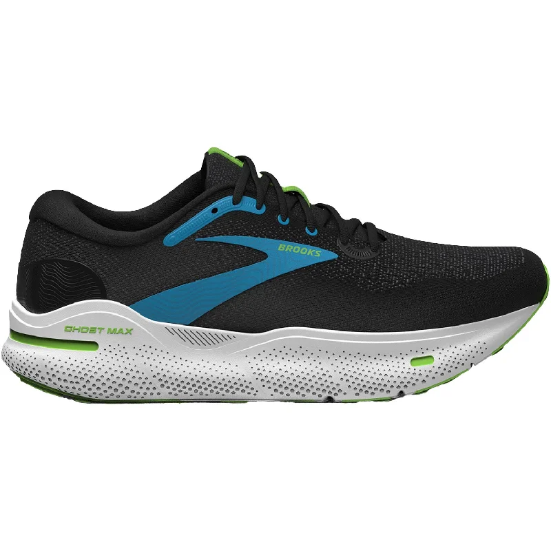 Athletic shoes with durable outsoles-Men's Brooks Ghost Max Black/Atomic Blue/Jasmine