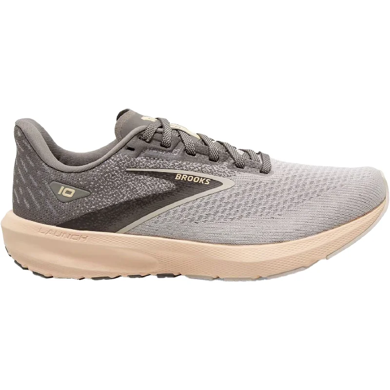 Athletic shoes for speed training-Women's Brooks Launch 10 Grey/Pale Peach Mesh