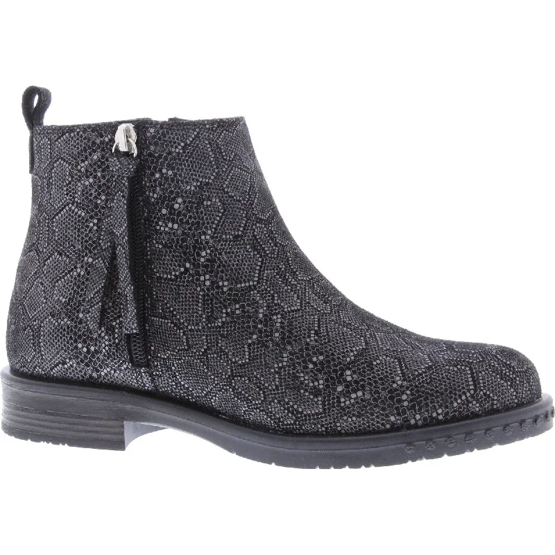 Ankle boots for formal events-Adesso A5566 Mya Ladies Snake Print Leather Ankle Boots