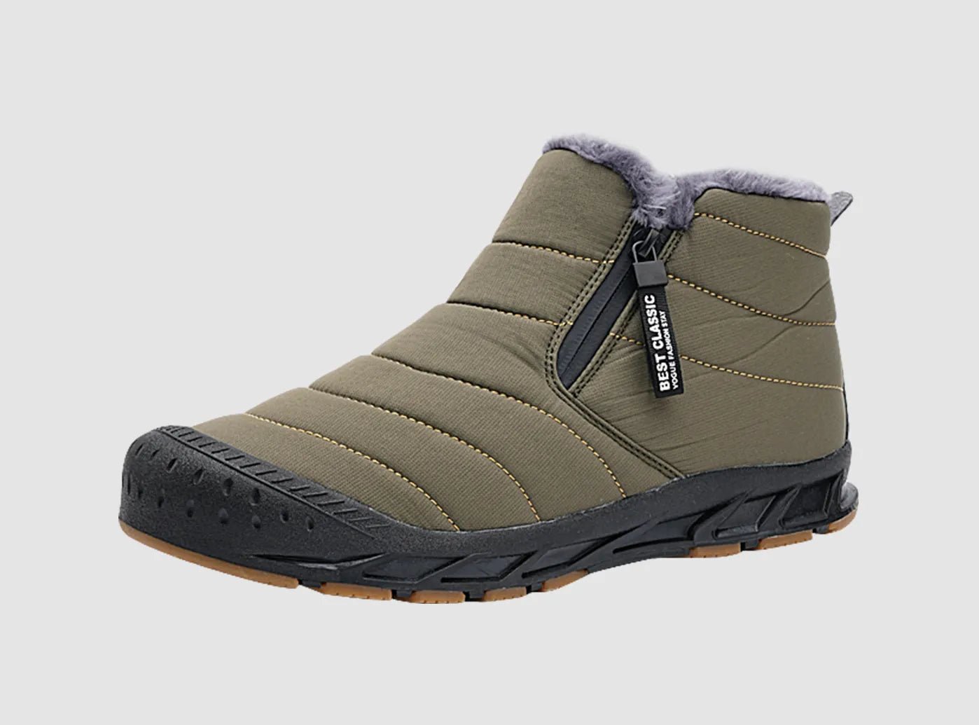 Snow boots for retreats-FitVille Men's Retro Round Toe Snow Boots