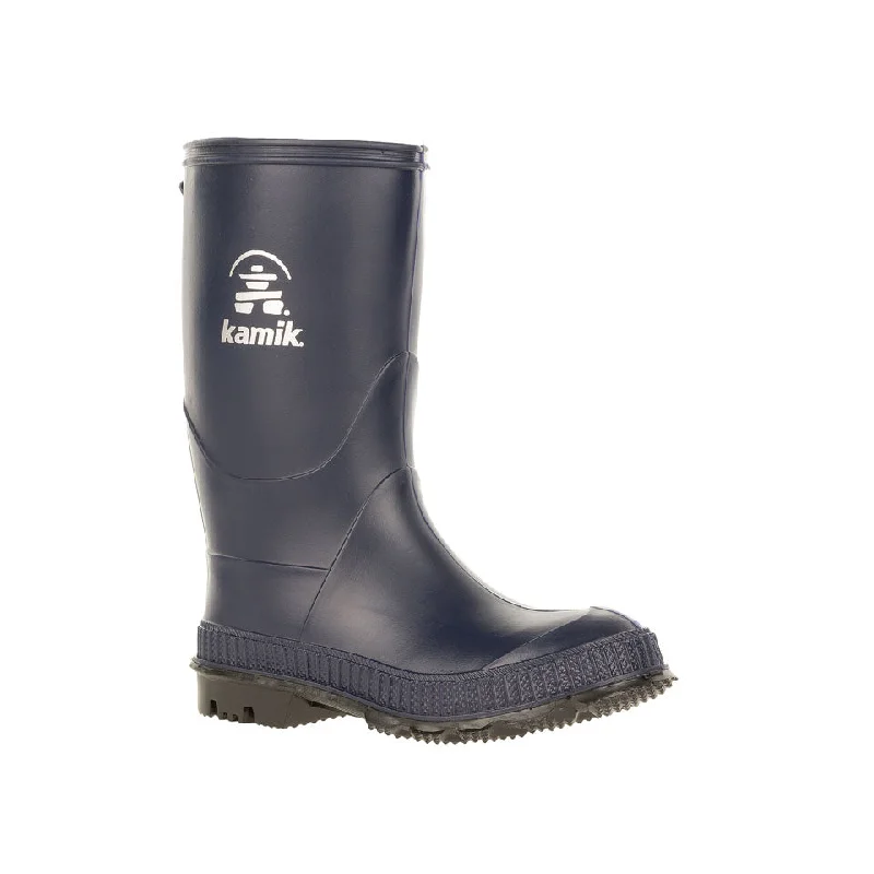 Rain boots for harsh weather-Kamik Toddler's Stomp Rainboot Navy