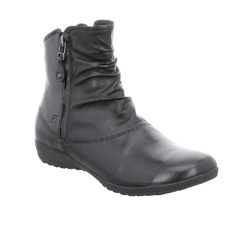 Ankle boots for edgy style-Josef Seibel Naly 24 Ladies Black Leather Twin Zip Ankle Boots