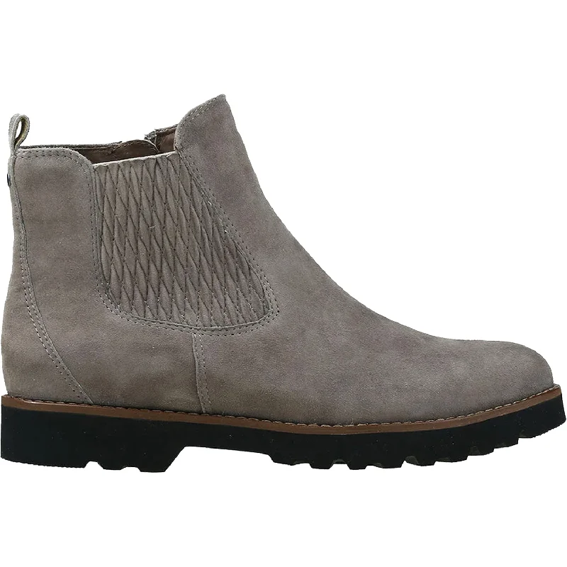 Booties with firm soles-Women's Earth Madrid Slate Suede