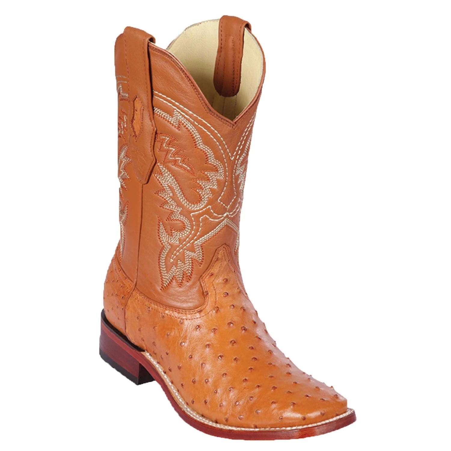 cowboy boots for women with fringe accents for boho look-Cowboy boots for farm workLos Altos 8220351 Men's Honey Genuine Ostrich Wide Square Toe Cowboy Boots