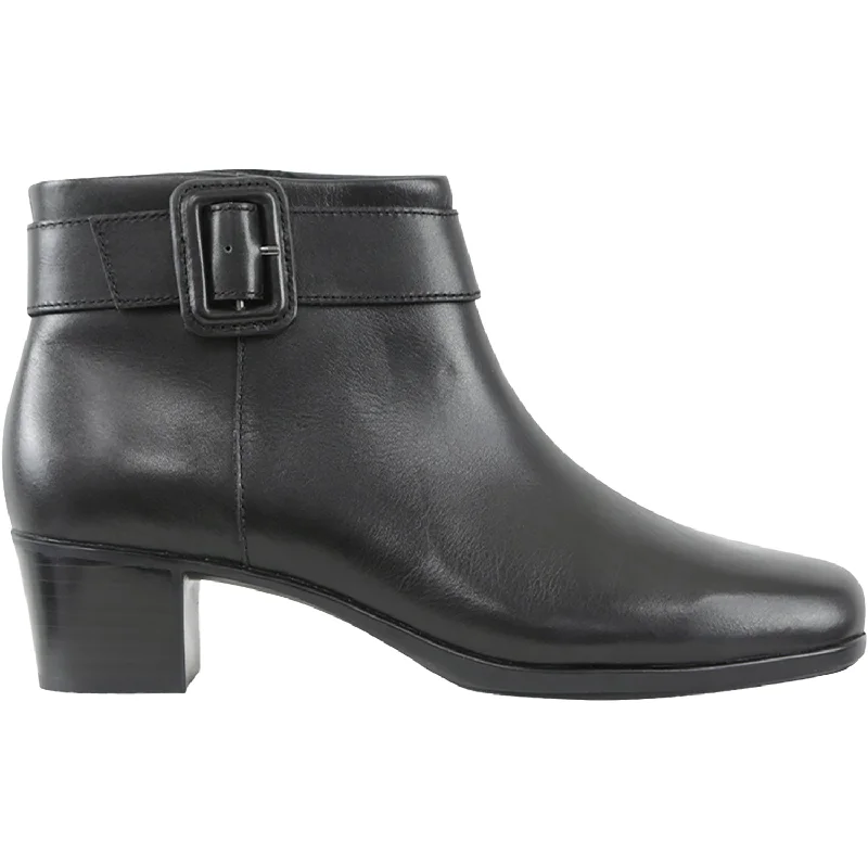 Booties for wet fashion-Women's Munro Callie Black Calf Leather