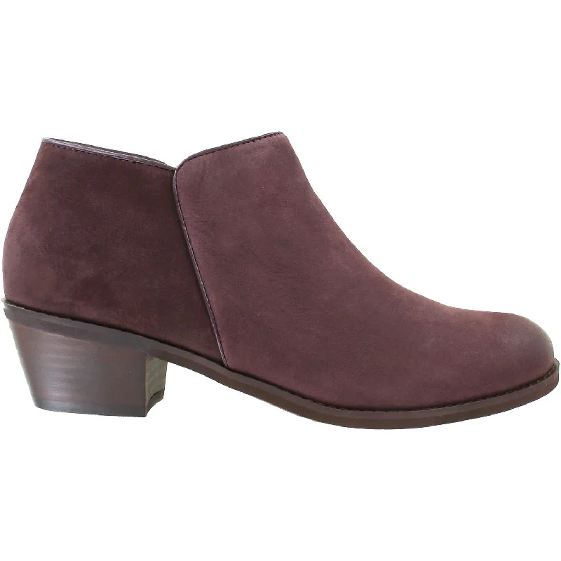 Booties for cozy soles-Women's Aetrex Laurel Wine Nubuck