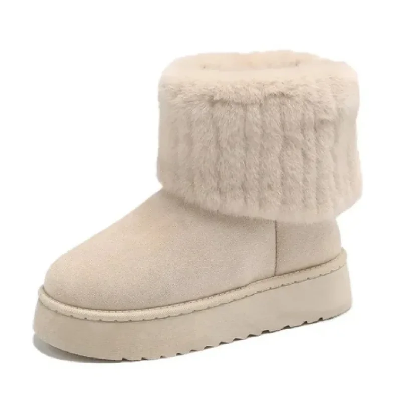 Snow boots for kids-GRW Women Winter Boots Cuff Woven Cozy Plush New Trendy Design Snow Boots