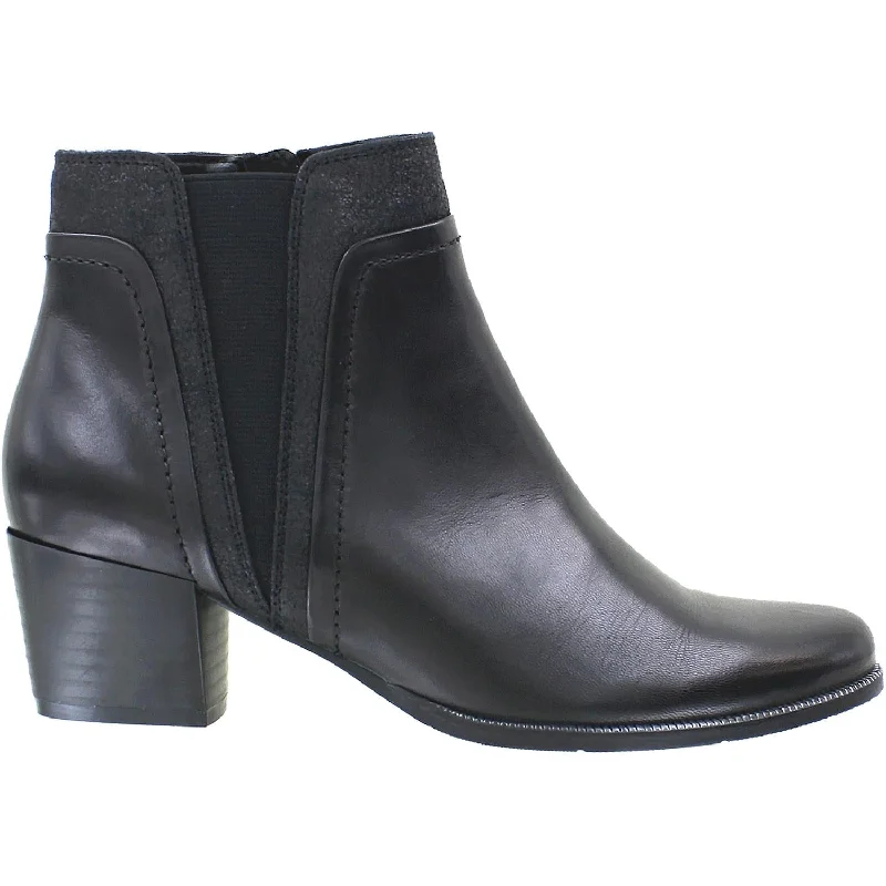 Booties with firm heels-Women's Regarde Le Ciel Isabel-50 Black Leather