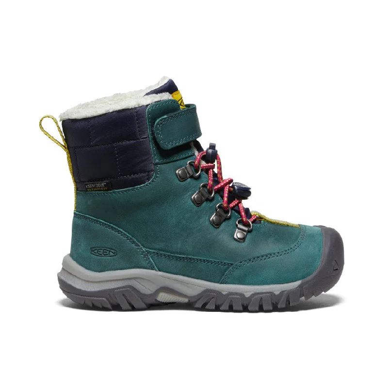 Snow boots for long wear-Little Kids' Kanibou Waterproof Winter Boot  |  Deep Lagoon/Jazzy