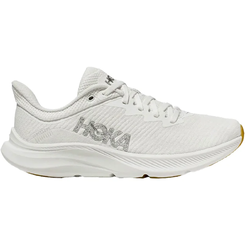 Athletic shoes with anti-slip soles-Women's Hoka Solimar White/White Mesh