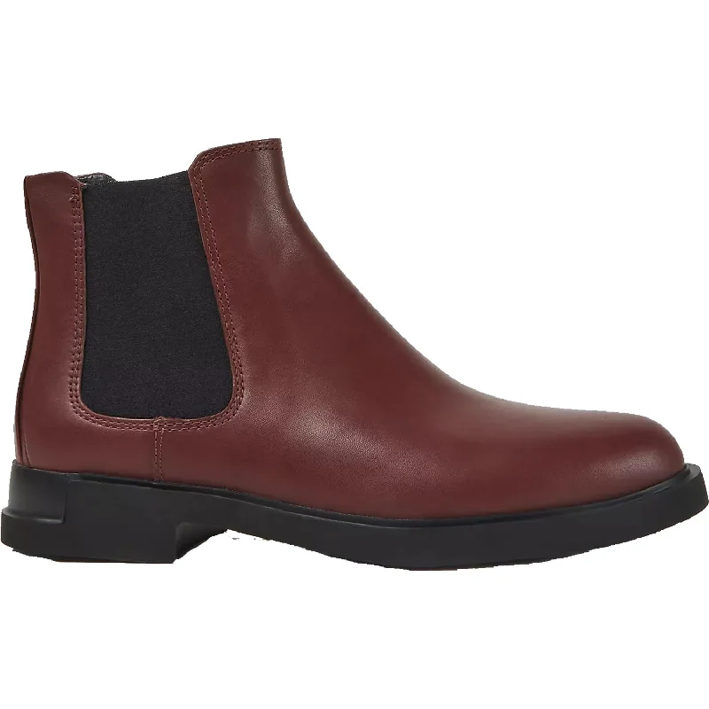 Booties with firm heels-Women's Camper Iman Oxblood Leather