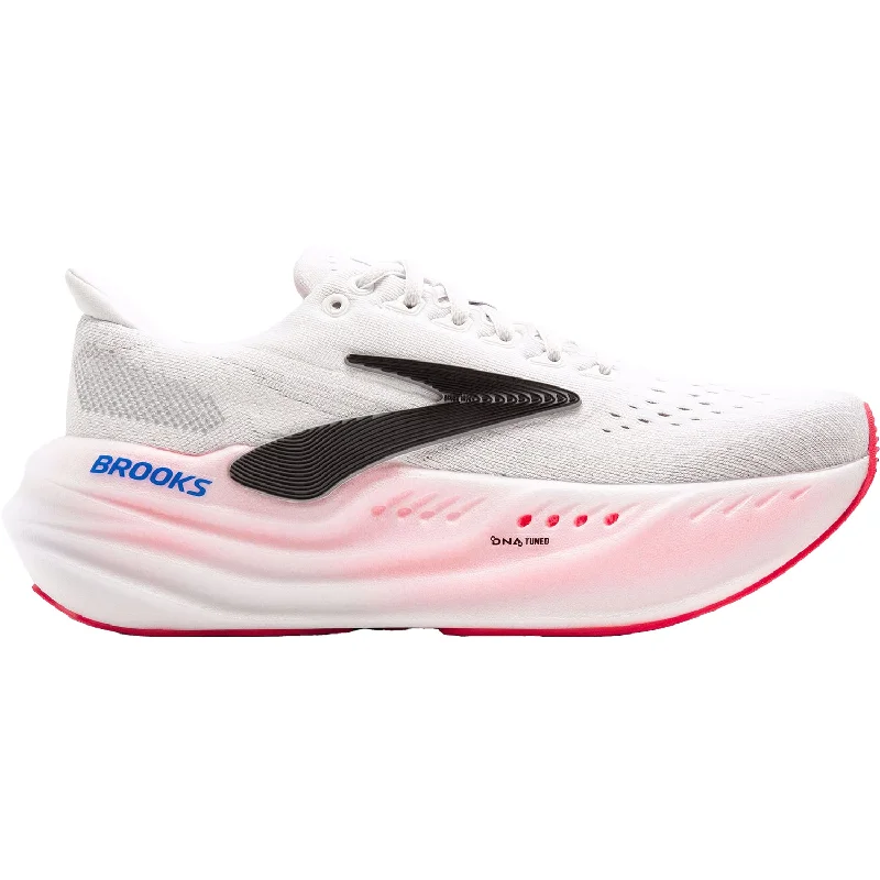 Athletic shoes with vibrant comfort-Women's Brooks Glycerin Max White/Black/Diva Pink Mesh