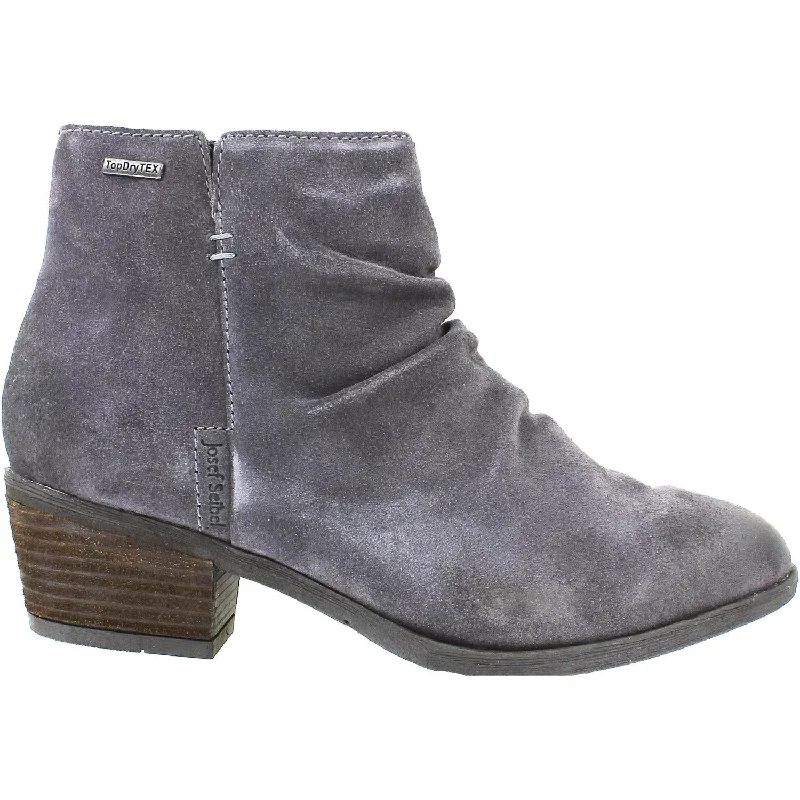 Booties with bright heels-Women's Josef Seibel Daphne 50 Asphalt Grey Suede