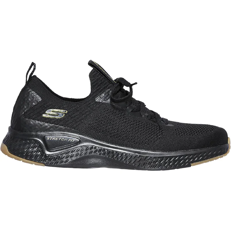 Athletic shoes for daily jogs-Men's Skechers Solar Fuse Valedge Black Fabric Mesh