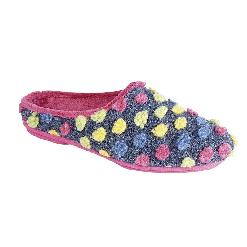 Slippers with plush warmthSleepers LS312M Ladies Fuchsia/Multi Mule Slippers