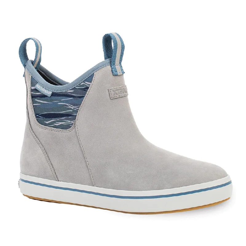 Ankle boots for trendy looks-XTRATUF Women's Leather Ankle Deck Boots- Dolphin Gray / Beach Glass