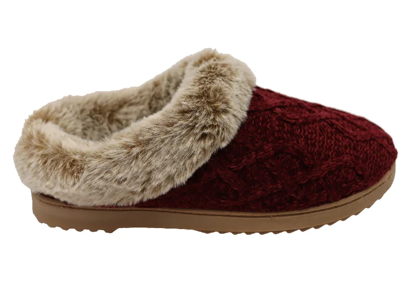 Slippers with soft soleDearfoams Womens Comfortable Hannah Chenille Knit Clog Slippers