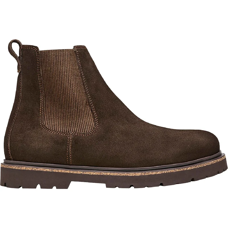 Booties for urban heels-Men's Birkenstock Highwood Mocha Suede