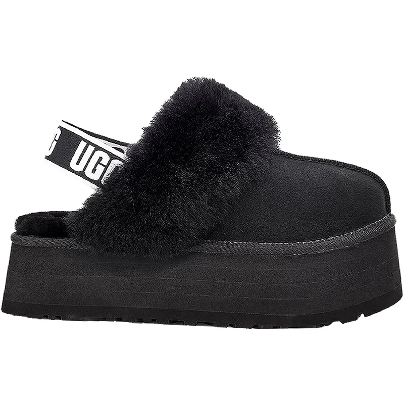 Slippers for foot warmthWomen's UGG Funkette Black Suede