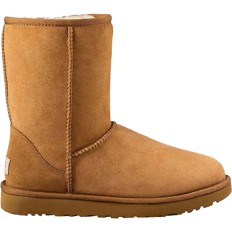 Booties for cozy heels-Women's UGG Classic Short II Chestnut Sheepskin