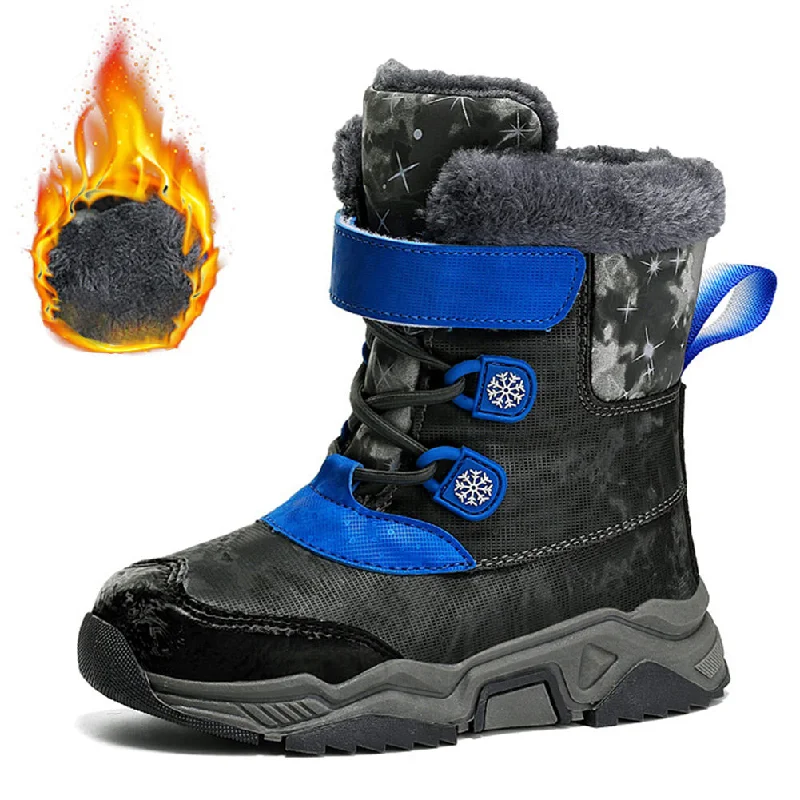 Snow boots affordable price-HARENC Girls Boys Snow Boots Winter Waterproof Slip Resistant Cold Weather Shoes