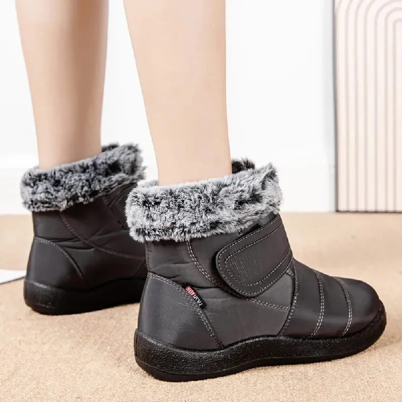 Snow boots for car travel-OCW Women Winter Boots Orthopedic Warm Fur Snow Ankle Waterproof Non Slip Boots