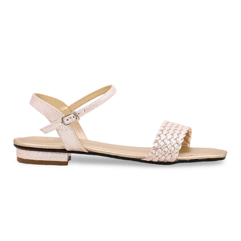 Sandals with coral accentsGolden Fancy Sandal FN5835