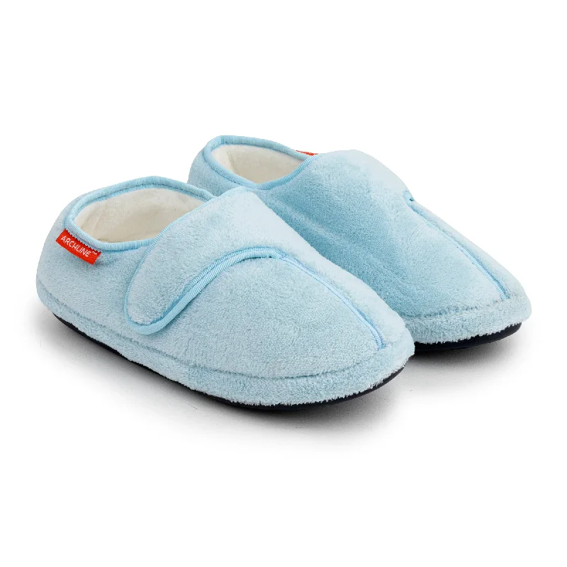 Slippers for quick errandsArchline Orthotic Slippers Plus – Baby Blue