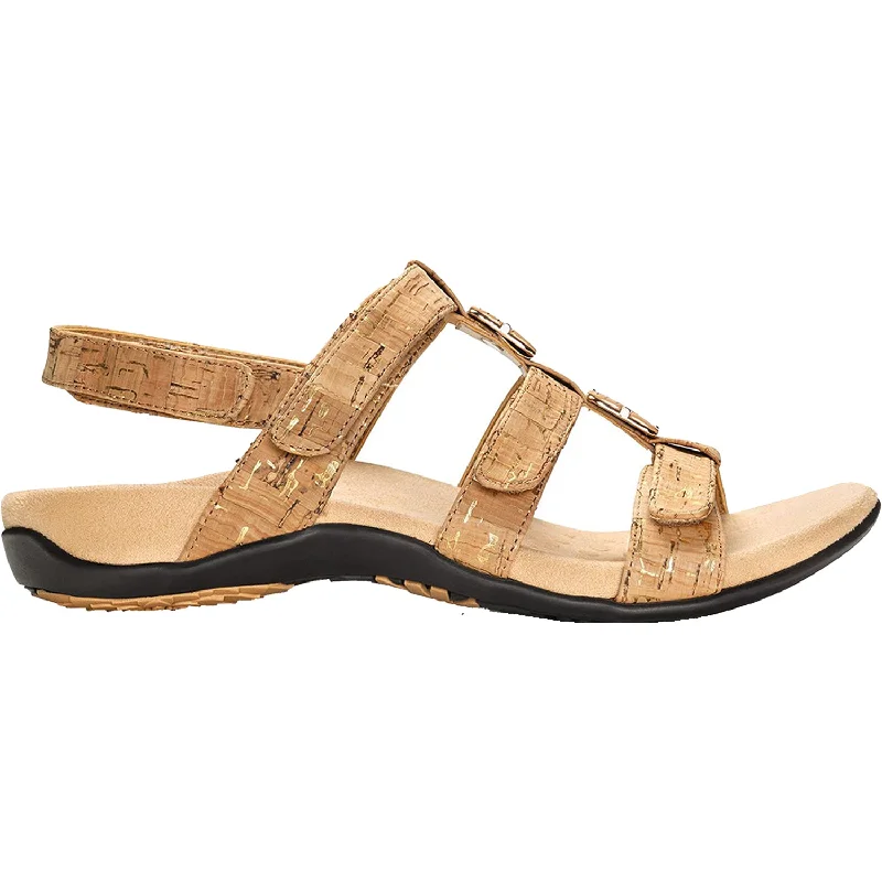 Sandals for free stepWomen's Vionic Amber Gold Cork Synthetic