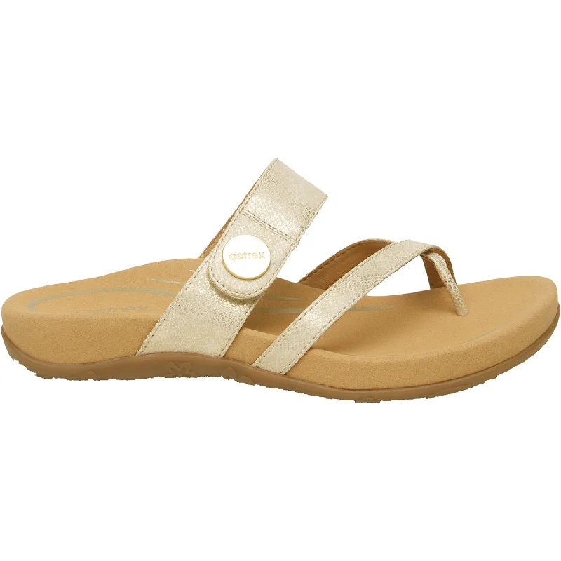 Sandals for unwind styleWomen's Aetrex Izzy Light Gold Synthetic