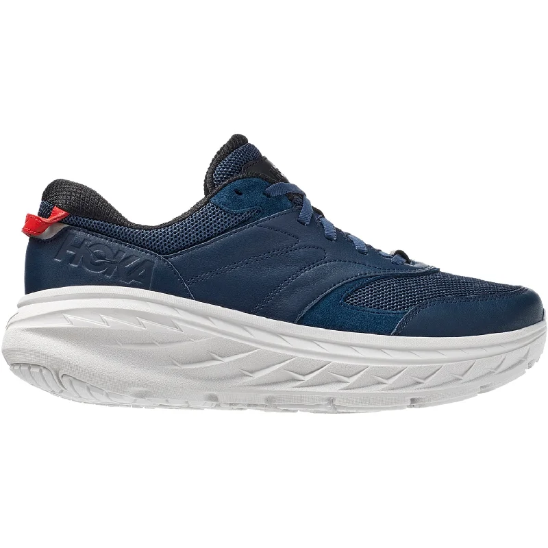 Athletic shoes with cool tones-Unisex Hoka Bondi L Moonlit Ocean/Nimbus Cloud Leather/Mesh