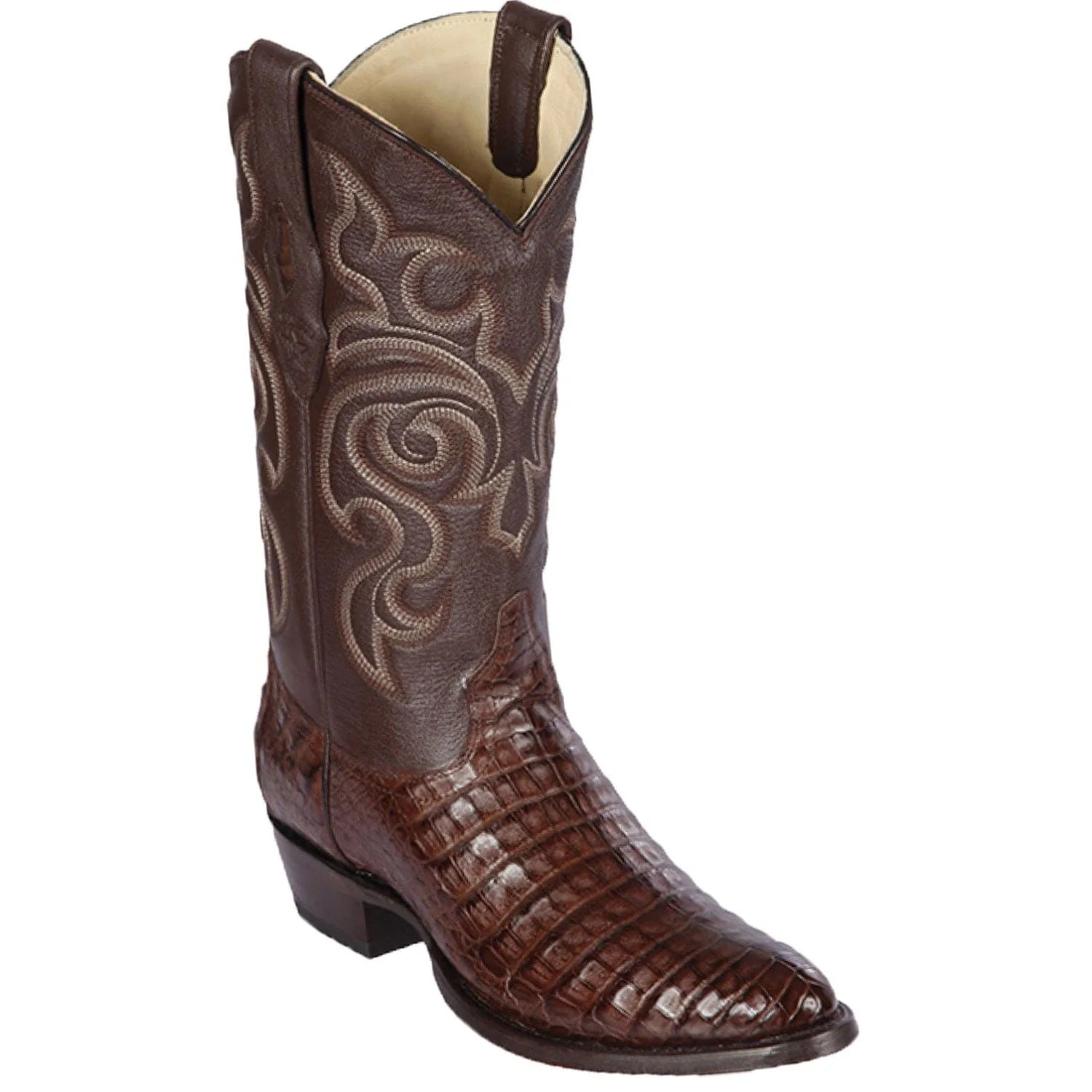 loafers for men with classic round toe for a refined appearance-Cowboy boots with UV protectionLos Altos 658207 Men's Brown Genuine Caiman Belly Round Toe Cowboy Boots