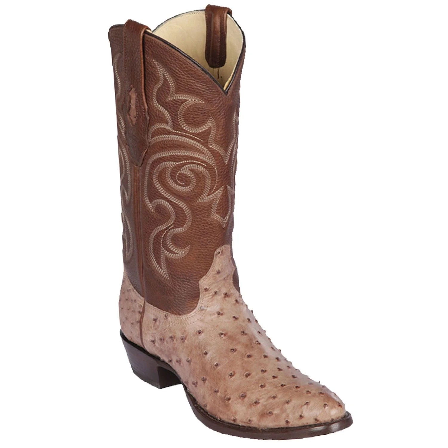 cowboy boots for women with ankle-height design for casual wear-Cowboy boots for stain resistanceLos Altos 650372 Men's Mocha Genuine Ostrich Round Toe Cowboy Boots