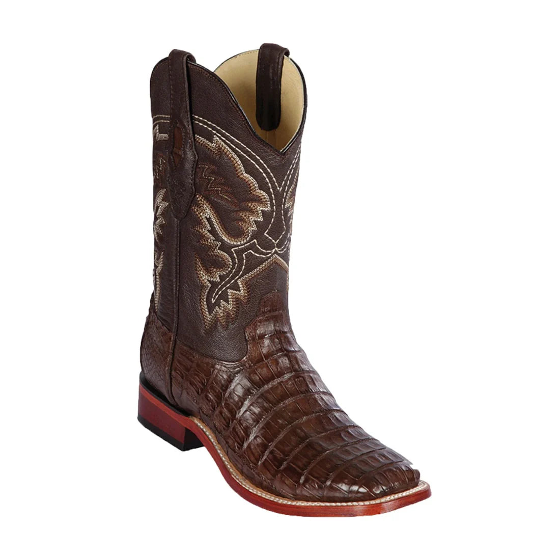 cowboy boots for women with colorful stitching for a fun design-Cowboy boots for durabilityLos Altos 822A8207 Men's Brown Genuine Caiman Belly Wide Square Toe Cowboy Boots