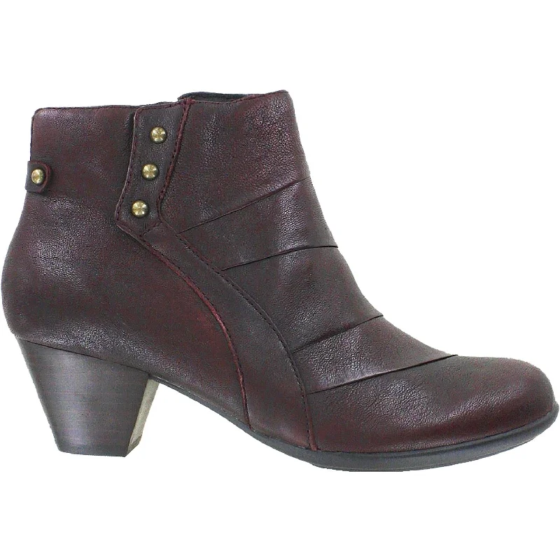 Booties for daily style-Women's Earth Hope Garnet Leather