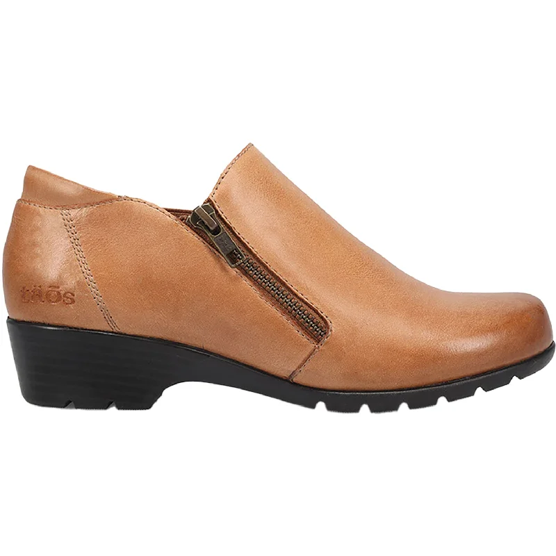 Booties with firm soles-Women's Taos Daily Caramel Leather