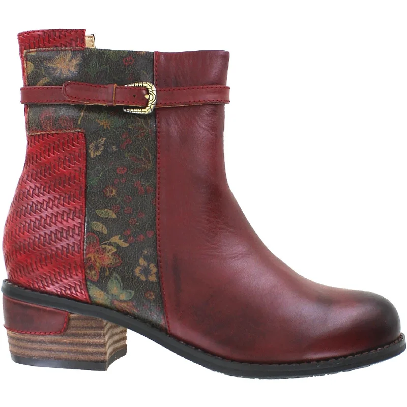 Booties for outdoor fashion-Women's Spring Step Kanessa Dark Red Leather