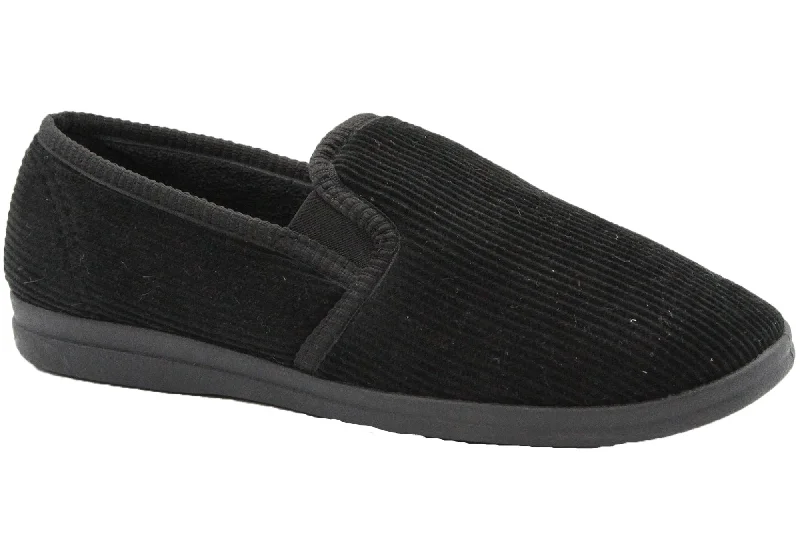 Slippers with trendy vibesGrosby Blake 2 Mens Black Comfortable Indoor Slippers