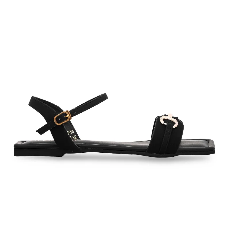 Sandals with intricate detailsBlack Formal Sandal FR5264