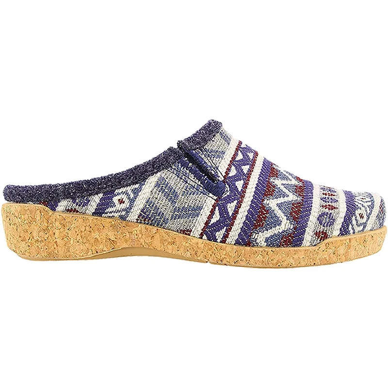 Slippers for warm toesWomen's Taos Kick Off Blue Multi Knit Fabric