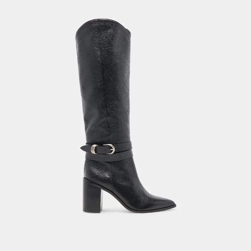 TYRONE WIDE CALF BOOTS BLACK LEATHER