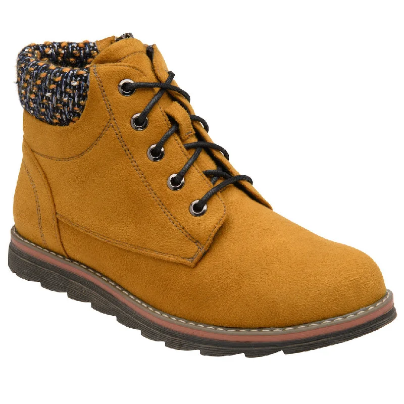 Ankle boots for women-Lotus Drew Ladies Mustard Yellow Textile Zip & Lace Ankle Boots