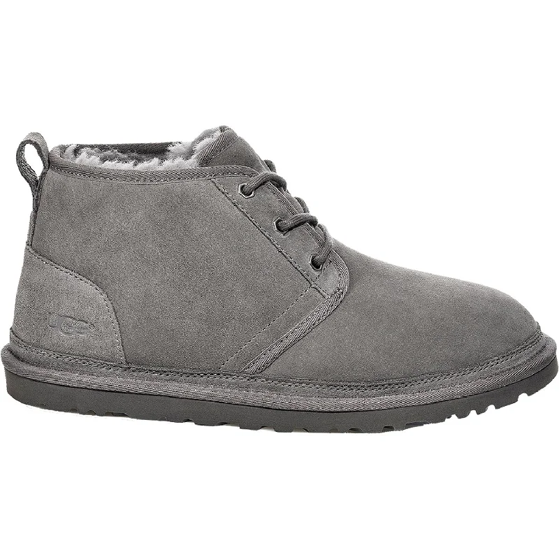 Booties with stylish soles-Men's UGG Neumel Charcoal Suede