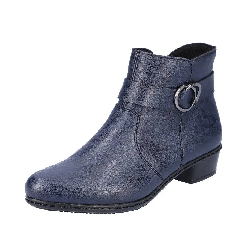 Ankle boots for chic style-Rieker Y0775-14 Ladies Ocean Side Zip Ankle Boots