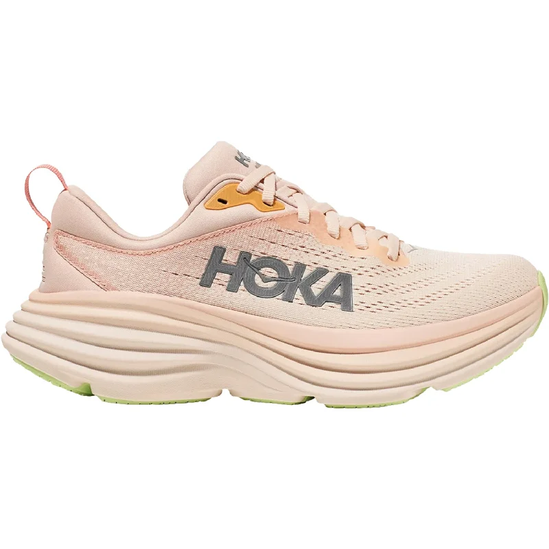 Athletic shoes with breathable lining-Women's Hoka Bondi 8 Cream/Vanilla Mesh