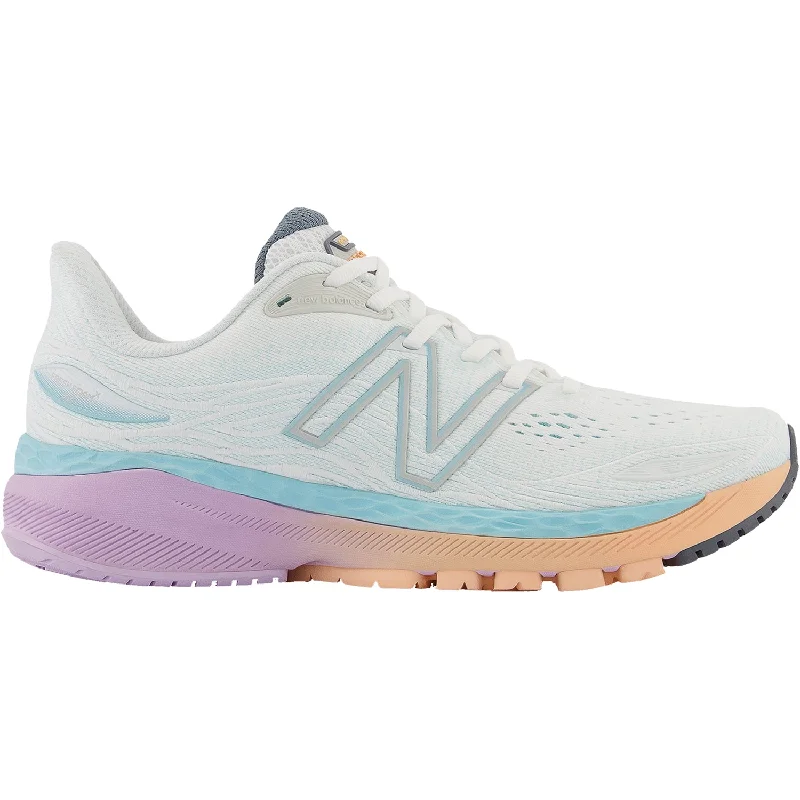 Athletic shoes for intense workouts-Women's New Balance Fresh Foam W860W12 White/Blue Chill Mesh