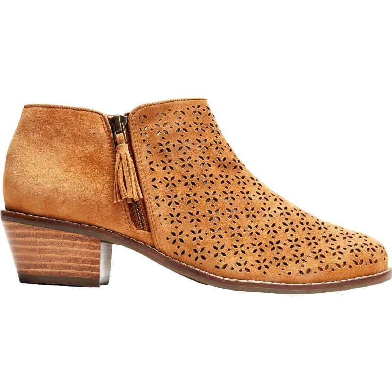 Booties with bold heels-Women's Vionic Daytona Caramel Suede