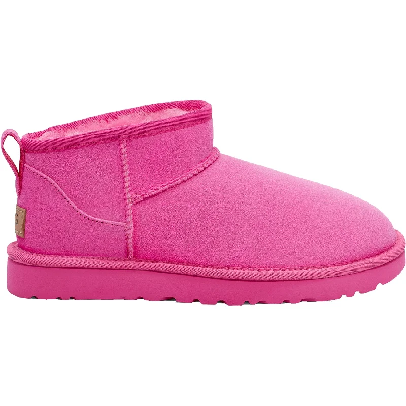 Booties for daily soles-Women's UGG Classic Ultra Mini Carnation Sheepskin