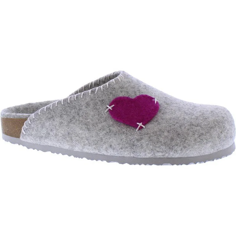 Slippers with lightweight cushionAdesso A6318 Bexly Ladies Grey Wool  Slippers