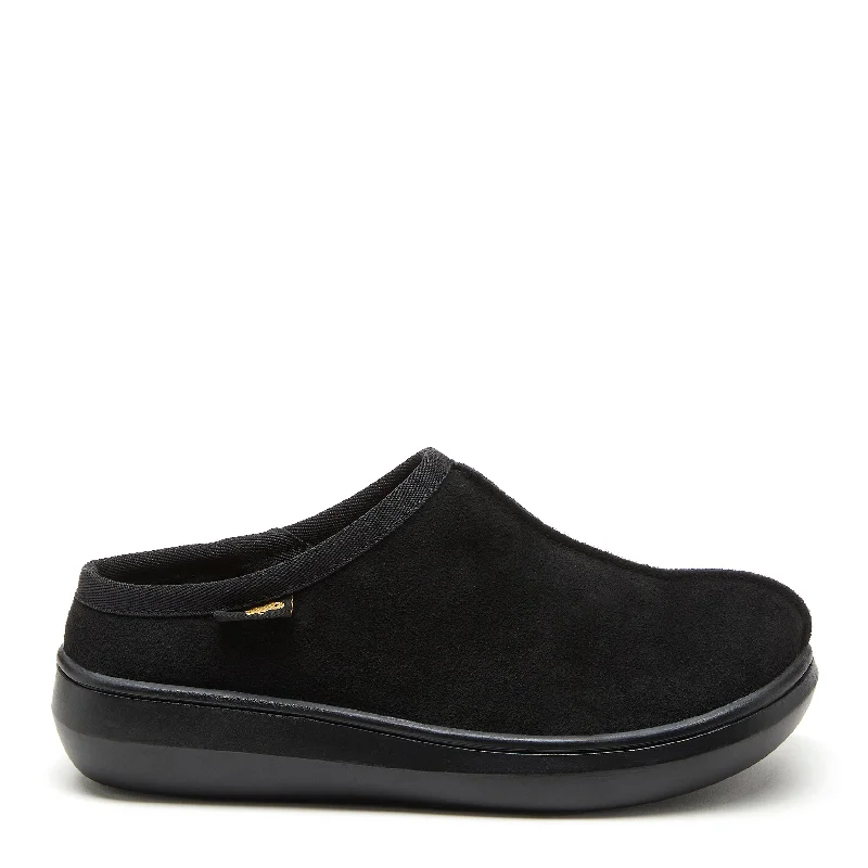 Slippers with anti-slip featureSugar Glide Black Suede Slipper